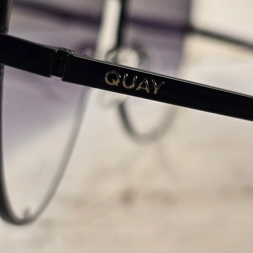 NEW Quay Australia High Key Mini Sunglasses BLK‎ Fade Aviator QC-000268-BLK/FADE
